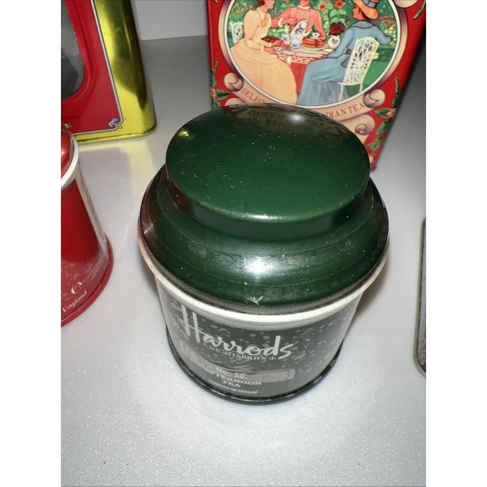 Vintage Lot Of 8 Tea Tins Jackson's Queen's Jubilee Harrods La Reale‎ Marquess